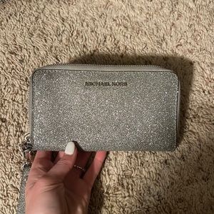 Michael Kors silver sparkly wallet